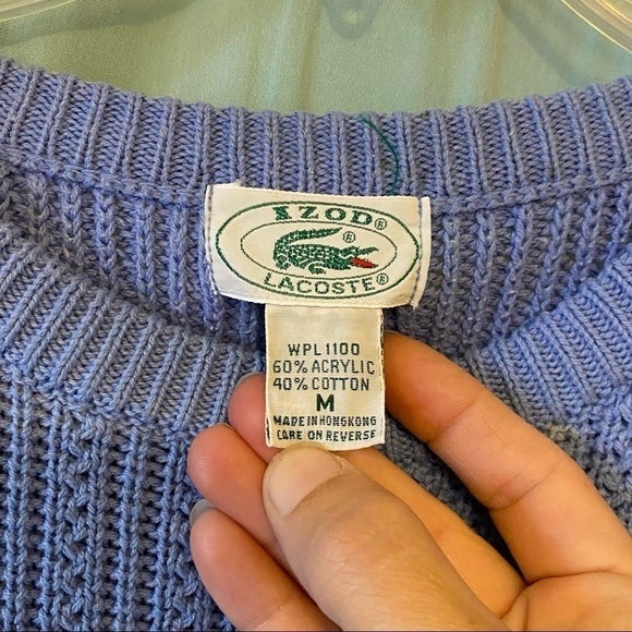Lacoste Izod Vintage Knit Crewneck Sweater Sz Med - Picture 2 of 9